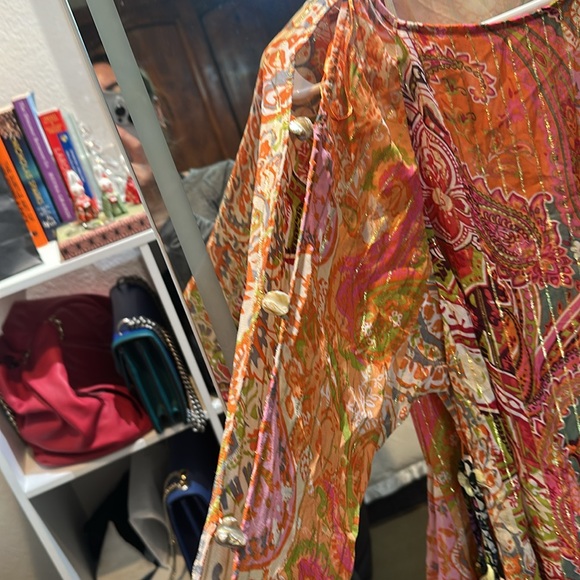 Paisley Multicolor Long Sleeve Dress - Picture 3 of 10
